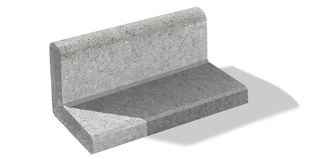 Premac obrubník L 30x16,5x15 cm sivá