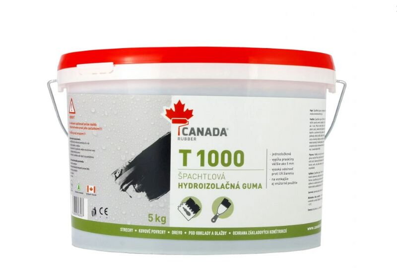 Canada Rubber T1000 - špachtľová hydroizolačná guma čierna 5 kg Canada Rubber T1000 - špachtľová hydroizolačná guma čierna 5 kg