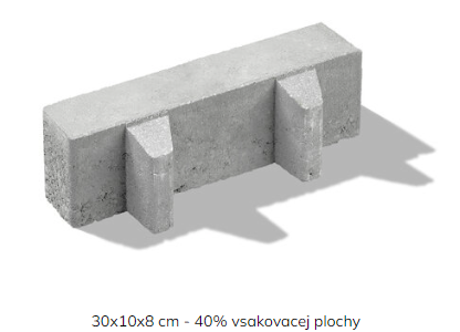 Premac LINEO HYDRO 40% eko-dlažba 30x10x8 cm SIVÁ 6,72m2/pal