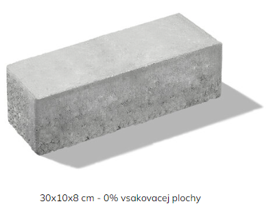 Premac LINEO HYDRO 0% dlažba 30x10x8 cm SIVÁ 7,68m2/pal